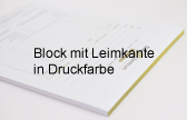 Block mit Leimkante in Druckfarbe